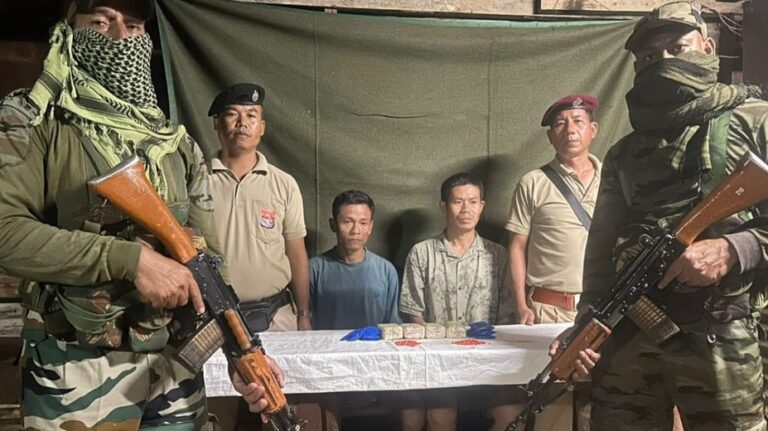 मेघालय में मणिपुर के दो ड्रग तस्कर हेरोइन के साथ गिरफ्तार।