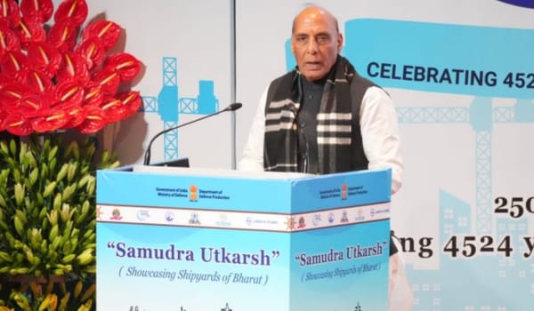 भारतीय शिपयार्ड आत्मनिर्भर भारत का सशक्त प्रमाण: रक्षा मंत्री राजनाथ सिंह