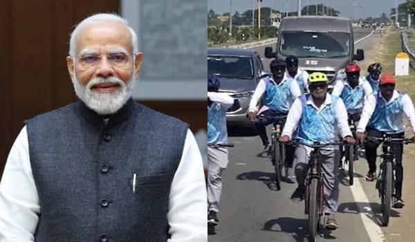 बेंगलुरु से कन्याकुमारी तक साइकिल यात्रा करने वाले एस. सुरेश कुमार को प्रधानमंत्री नरेंद्र मोदी ने दी बधाई