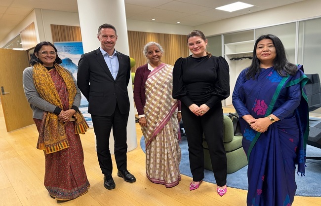 निर्मला सीतारमण ने नॉर्वे के प्रधानमंत्री से की मुलाकात, ईएफटीए-टीईपीए समझौतों और रणनीतिक सहयोग पर चर्चा