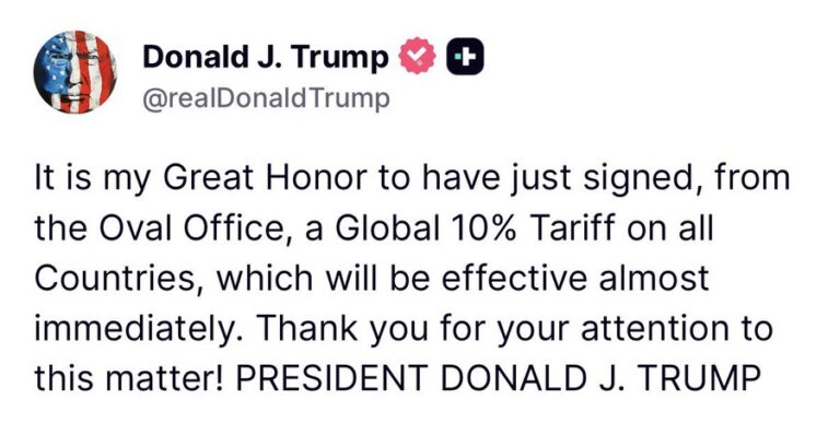 ट्रंप ने 10% वैश्विक टैरिफ पर कार्यकारी आदेश पर किए हस्ताक्षर, तुरंत लागू होगा