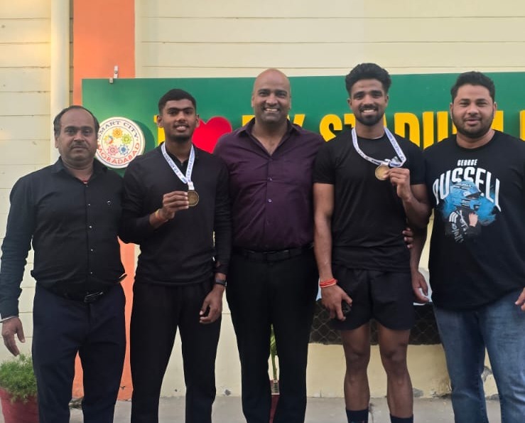 यूपी स्टेट एथलेटिक्स चैम्पियनशिप के स्वर्ण पदक विजेता खिलाड़ी मुरादाबाद में सम्मानित