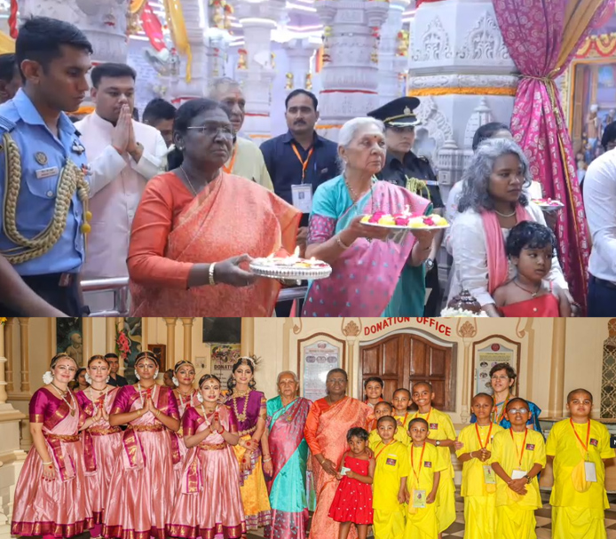 राष्ट्रपति द्रौपदी मुर्मु ने वृंदावन में किए दर्शन: इस्कॉन और प्रेम मंदिर में पूजा-अर्चना