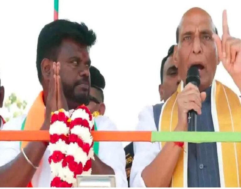 तमिलनाडु चुनाव: तेनकासी में राजनाथ सिंह का रोड शो, द्रमुक सरकार पर भ्रष्टाचार और कानून-व्यवस्था को लेकर हमला