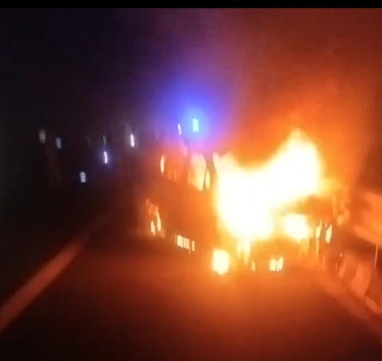 अलवर एक्सप्रेस-वे पर चलती कार में भीषण आग, एक ही परिवार के 5 लोग जिंदा जले, पहचान मुश्किल