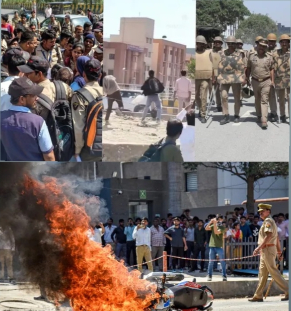 नोएडा में श्रमिकों का उग्र प्रदर्शन जारी, पथराव और तोड़फोड़ से हालात तनावपूर्ण