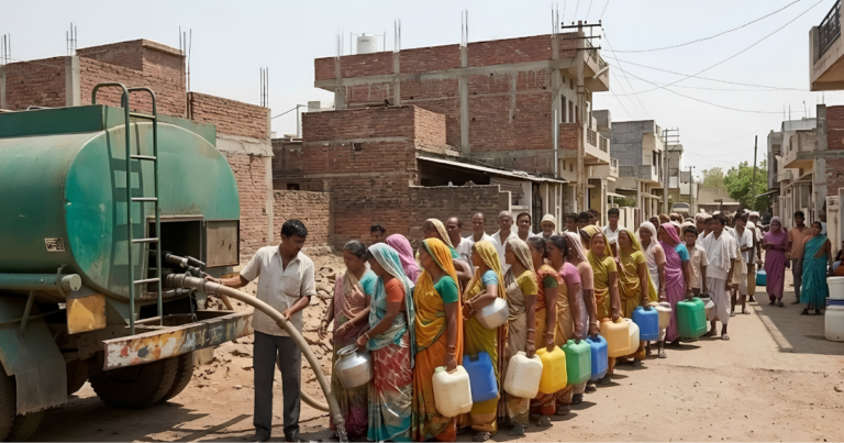 इंदौर के मालीनगर में जल संकट गहराया, 8 दिन बाद पहुंच रहे पानी के टैंकर